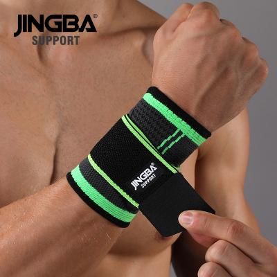 China Comfortable JINGBA BACK 80109A Elastic Compression Wrist Brace Wrap Gym Nylon Spandex Wrist Wraps For Wrist Joint Protection for sale