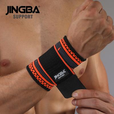 China Adjustable Elasticity JINGBA SUPPORT 50106B Adjustable Sports Spandex Protective Wrist Support Wristbands Weightliftingwrist Nylon Wrap for sale