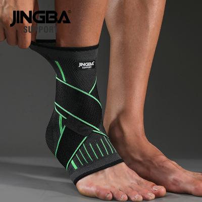 China Performance Support JINGBA SUPPORT Elastic Nylon Compression Knitted Ankle Support 01405A Ankle Sleeve With Strap Ankle Guard Socks for sale