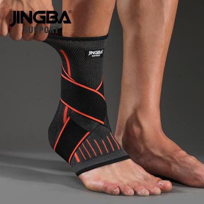 China Performance Support JINGBA SUPPORT 01405B Color 3D Jacquard Knitted Ankle Support Compression Ankle Brace Foot Sleeve Binding Straps for sale