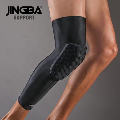 China Comfortable Breathe Free JINGBA SUPPORT 22610 Sports Anti-fall Compression Wear Honeycomb Knee Pads Long Protective Sleeve for sale