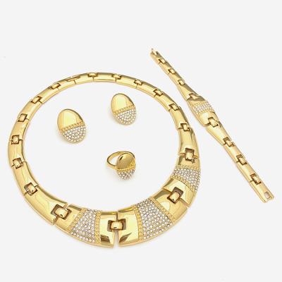 China 4pcs/set Fashion Zircon Jewelry Set For Party Indian Bridal Jewelry Sets Wholesale Vintage For Women Men Jewelry Wedding for sale