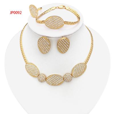 China 4pcs/set 24k Gold Plated Jewelry Sets Unique Design Pearl Charm Jewelry Set For Women for sale