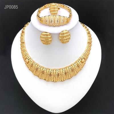 China 4pcs/set Hot Sale Five Star Design Jewelry Sets Gold Plated Bridal Wedding Jewelry Set For Women Girls for sale