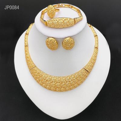 China 4pcs/set Fashion Gold Plated Alloy Jewelry Sets Gift For Women Girls Zircon Hiphop Wedding Bridal Jewelry Set for sale