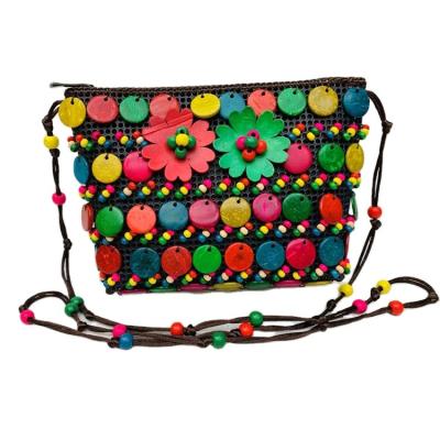 China Retro Vintage Coconut Shell Tourist Bag Crafts Ladies Messenger Bag for sale