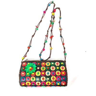 China Wholesale Handmade Vintage Coconut Shell Bags Vintage Retro Boho Bag for sale