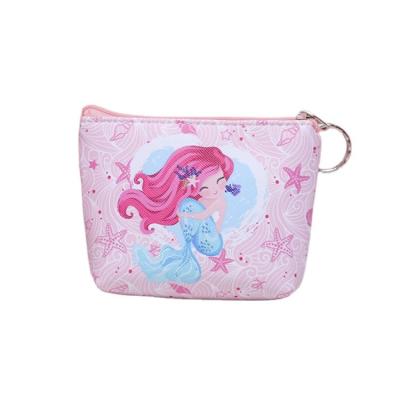 China Cute Lady New Sale Mermaid Cartoon Coin Purse PU Zipper Coin Purse Small Ladies Hot Leather Purse for sale