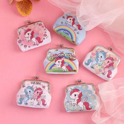 China Fashion Kiss Lock Change Coin Purse Cute Unicorn Wallet Pu Leather Unicorn Purse for sale