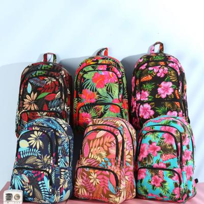 China Souvenir Gift Customized Tourist Souvenir Floral Printed Casual Sports Ladies Backpack for sale