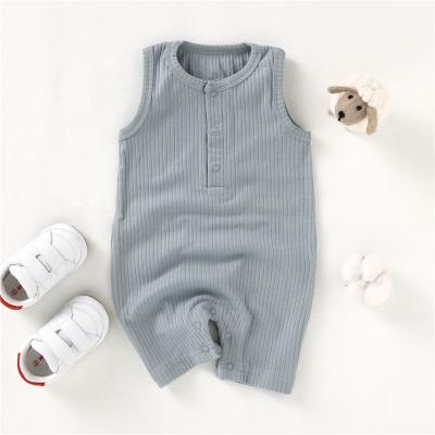 China 2021 New Summer Infant New Summer Infant Baby Boy Shorts Plain Onesie Soft Breathable Sleeveless Cotton Baby Rompers for sale