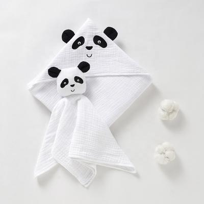 China Lovely Antimicrobial Hooded Baby Bath Towel Baby Blanket Baby Set for sale