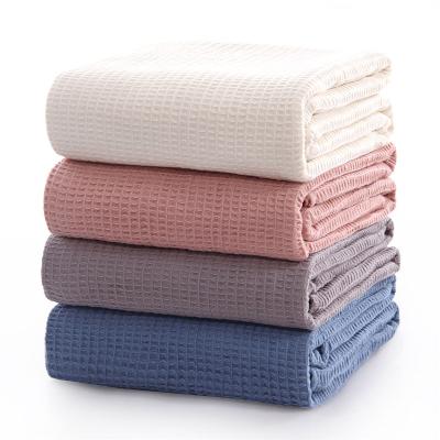 China High Quality Anti-pilling Waffle Weave Organic Cotton Baby Wrap Covering for sale