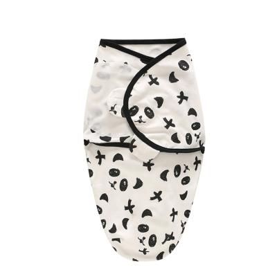 China Breathable Wholesale Organic Cotton Knitted Infant Soft Print Newbron Sleeping Bag Adjustable Baby Wrap Envelope for sale