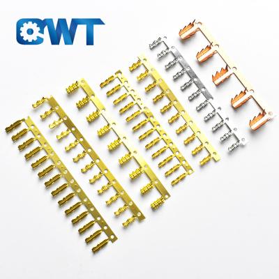 China Wire Connecting QWT 2.8mm 2.5 Square Brass Solderless Shark Tooth U Shape Connector Copper Terminals Electrico Solderless Quick Lug for sale