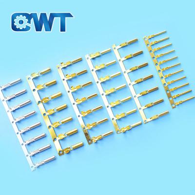 China Wire Plugging QWT 1.5mm2 3mm2 Double Medical Bare Wire Connector Non-Insulated Female Type Brass Crimp Bullet Tube Terminals for sale