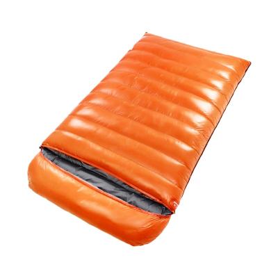 China Portable Ultralight Hot Selling Wholesale Lightweight Waterproof 3000g Goose Down Double Fill Envelope Sleeping Bag for sale