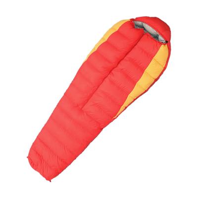 China Survival Portable Ultralight Arctic Camping Yellow Goose Down Ultralight Convenient Human Shaped Sleeping Bag For Outdoor Use for sale