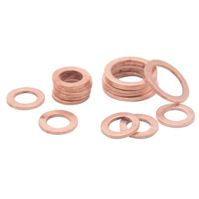 China good quality solid copper all size 16*22*1 flat gasket copper gasket assortment price size auto parts made in china for sale