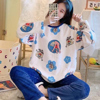 China QUICK DRY Women's Thicker Flannel Pajamas Winter Pajamas Sleepwear In PajamasPlush Pajamas Set Lounge Warm Loose Home Sleepwear Women Wear for sale