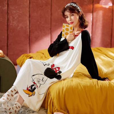 China Wholesale QUICK DRY Women's Sleepwear Cotton Animal Pajamas Set Plus Size Cartoon Nightgown Sleepwear for sale