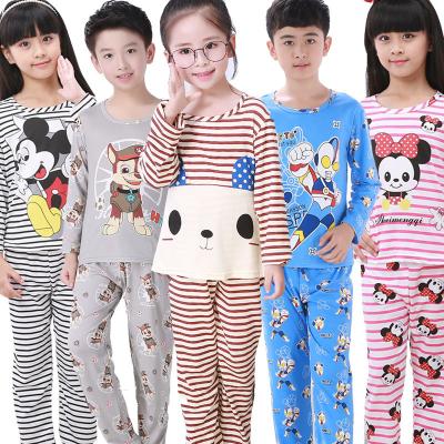 China 2021 Cute QUICK DRY Cute Children Boy Girl Pajamas Set 2021 Autumn Children's Long Sleeve Round Neck Thin Round Home Wear Cartoon for sale