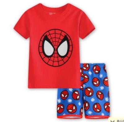 China Clothing Printed Cartoon Children's Cotton Pajamas New Pure Neck Boys QUICK DRY Home Wear Home Wear Hot Sale Children's Pajamas Suit for sale