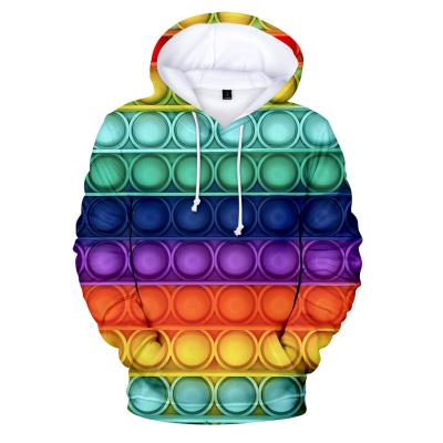 China 3D Anti-Wrinkle Hoodie Men Female Sweatshirt Customized Colorful Gradient Hoodie Men's Solid Color Boy Girl Hooded Rainbow for sale