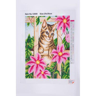 China Full Handmade Diamond Painting For Family Gift High Quality Diamond Animals Cats Drilled Painting Art for sale