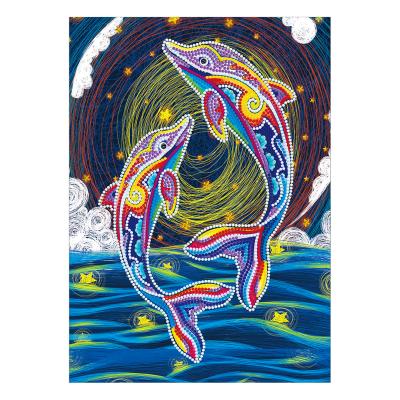 China Dolphin Partial Drilled 5D Diamond Painting Canvas Painting Luminous DIY Art Painting Wholesale for sale