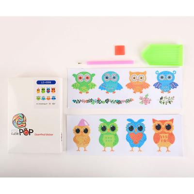 China 2021 Eco-Friendly Cartoon Animals 5D Gift Small Owl Diamond Painting Stickers Decorative Paintings Mug Stickers For Kids for sale