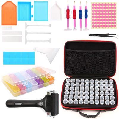 China User-Friendly Diamond Painting Tool Customized Diamond Painting Tools Kits with 60 Bottles, 28 Grids Colorful Embroidery Box for Diamond Embroidery DIY Art Craft for sale