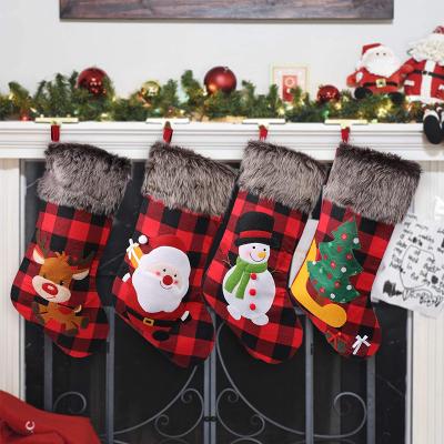 China Large Eco-Friendly Christmas Stocking Christmas Tree Decoration with Santa Snowman Reindeer Gift for sale