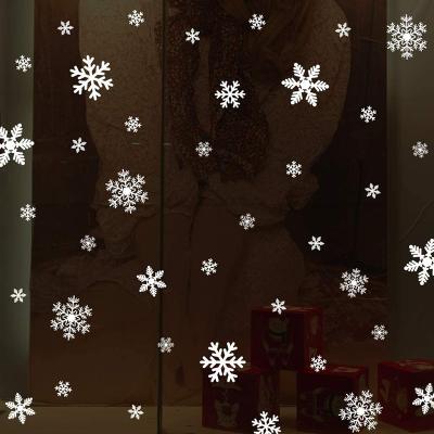 China Eco-Friendly Christmas Window Clings Snowflakes Window Decals Static Window Stickers for Christmas Decorations for sale