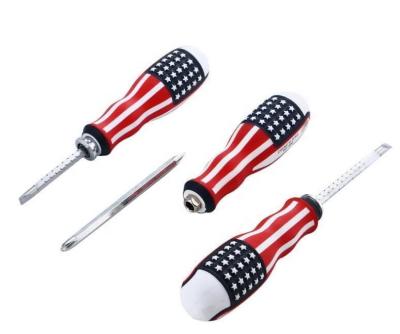 China American Flag Plastic Plastic Screwdriver Handle Repair Magnetic Key Tools for sale