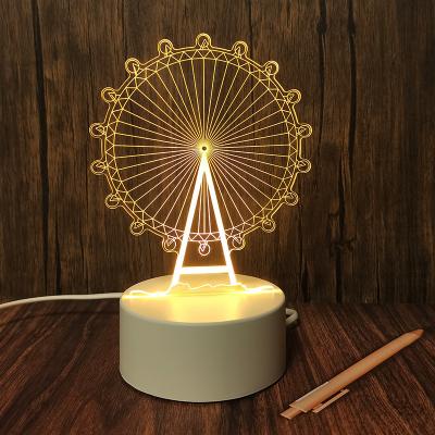 China Fashional Factory Price 3d Laser Cut Remote Control Optical Illusion Anime Cartoon Night Light Bedroom Night Lamp For Kids for sale