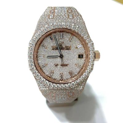 China Mens Mechanical Watches Mens Hip Hop Jewelry Custom Luxury Moissanite Diamond Waterproof Bezel Watch for sale