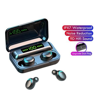 China IPX7 waterproof 2021 high quality high fidelity mini noise display noise reduction BT smart led wireless earphone with powerbank for sale