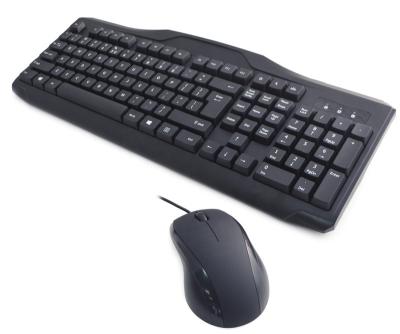 China Spill Proof Cost Effective Full Size USB Wired Computer Keyboard And Mouse Combo For PC for sale