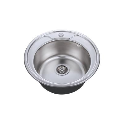 China Without Faucet Innovative New Product Round Single Bowl Stainless Steel Triangle Kitchen Sink for sale