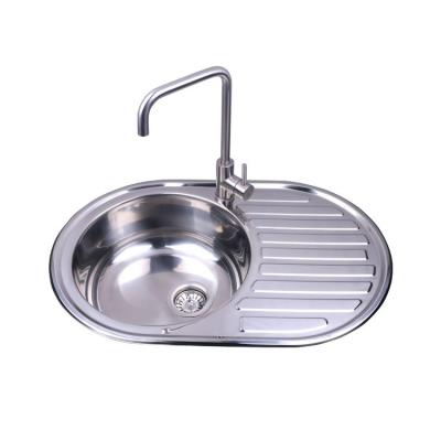 China Without Faucet Factory Wholesale Price Hot Round Sink Kitchen Sink With Drain Board for sale