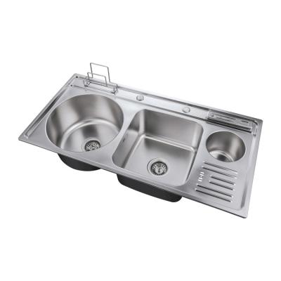 China Without Faucet Top Quality Noise Reduction Hot Sale Laundry Pull Down Stainless Steel Kitchen Sink for sale