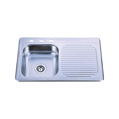 China Without Faucet Hot Sale Process Bowl Stainless Steel Fine Drawing Single Kitchen Sink for sale