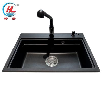 China Wholesale Modern Black Color Kitchen Sink Artificial Quartz Stone Kitchen Sink for sale