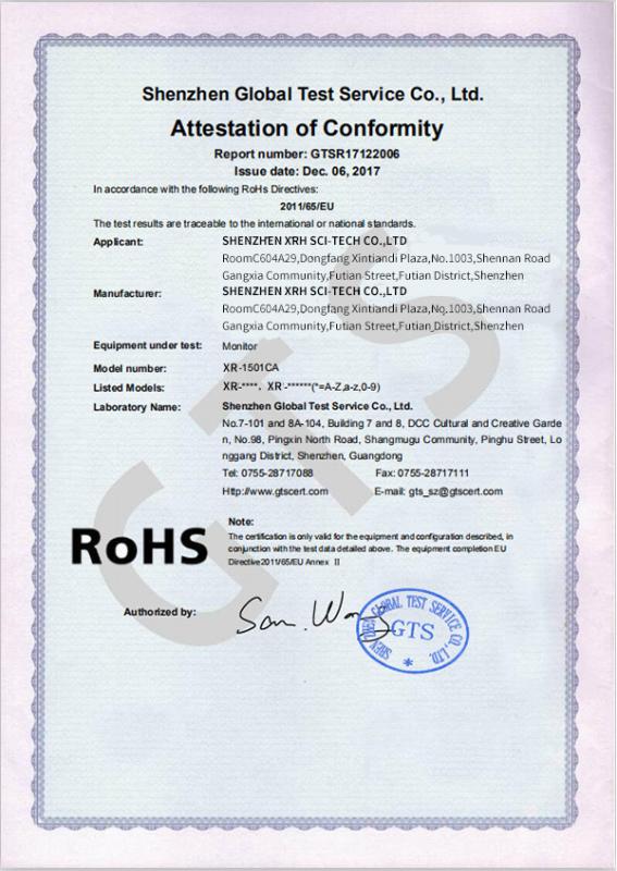 RoHS - Shenzhen XRH Sci-Tech Co., Ltd.