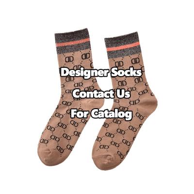 China Breathable Hot Sale New Trendy Fashionable Famous Brand Sock Casual Style Cotton Unisex Sock Designer Luxury Sock For Men Women for sale