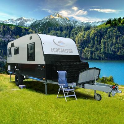 China Travel trailer Ecocampor 16ft rv mobile home trailer offroad camper trailer with outdoor kitchen and bathroom for sale for sale