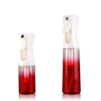 China Red Plastic Continuous Hairspray 200ml 300ml Spray Bottle for sale