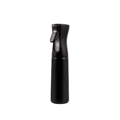 China Beauty Hair Black Plastic Fine Mist 300ml Continuous Spray High Pressure Continuous Spray Bottle for sale