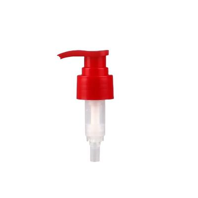 China Non Spill 28mm Outlet Red Plastic Spring Lotion Pump For Shampoo for sale